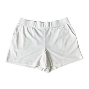 Juicy Couture Velour Shorts Rhinestone Logo Lounge Comfy White Size Large